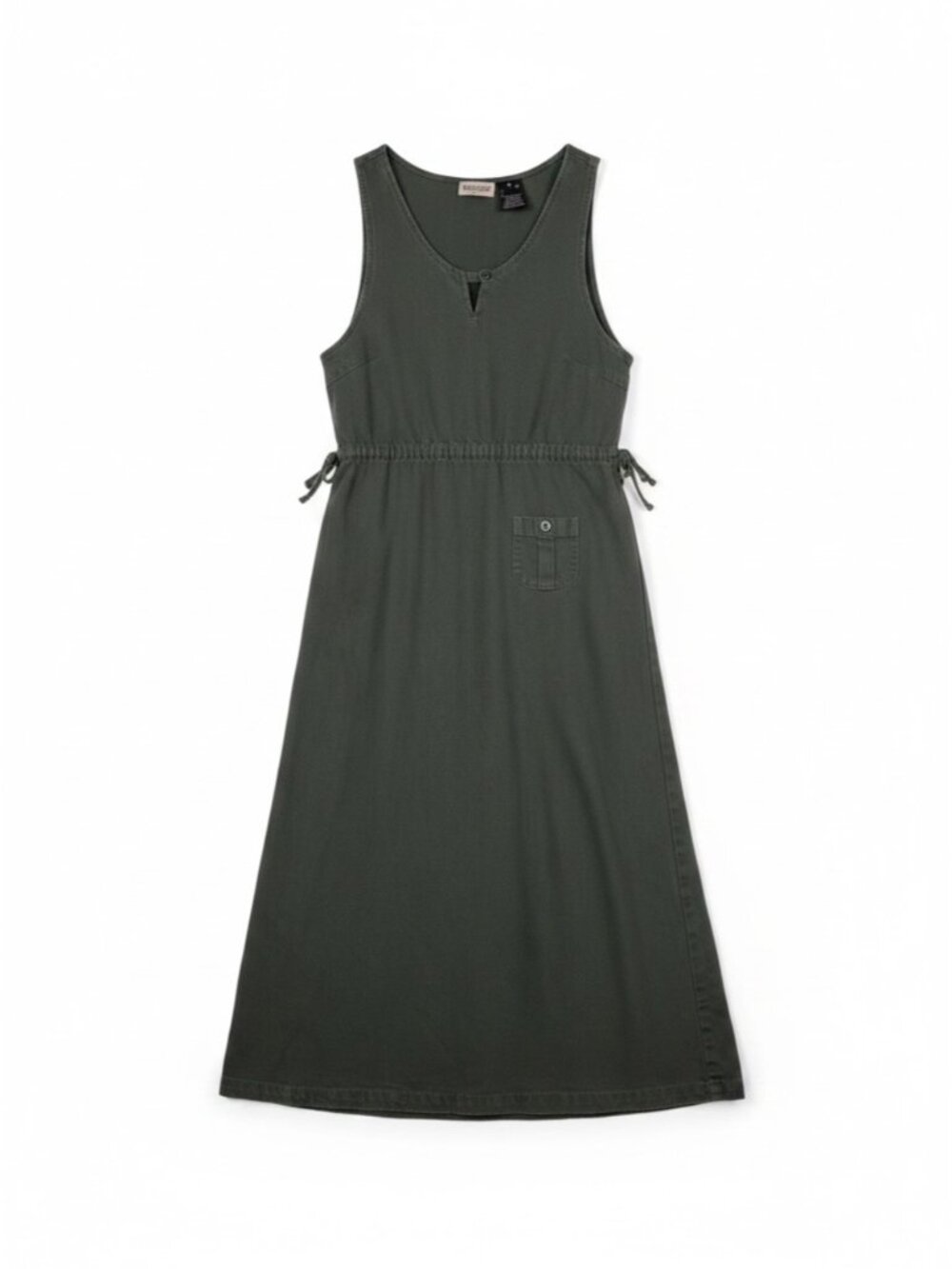Vintage Erika Collection Denim Midi Dress Small Dark Olive Green TENCEL Cotton